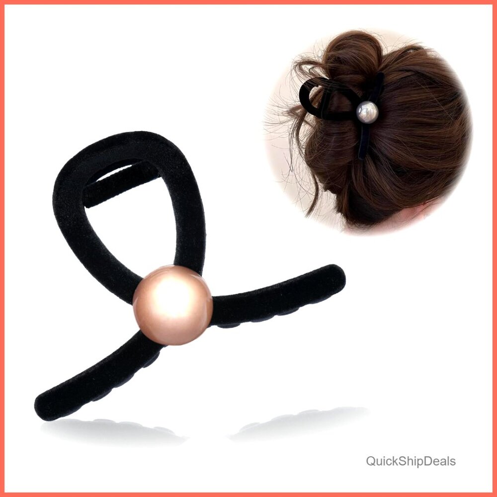 Luxury velvet small hair claw clips for thin hair, 8cm length